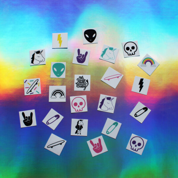 Set Tatuajes Temporales Universo Oh Yeah Baby x 8 Colores