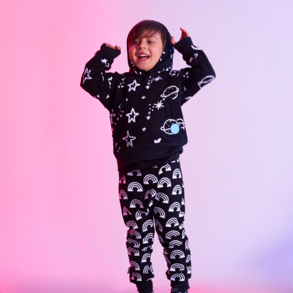 Pantalón Harem Arcoíris Negro