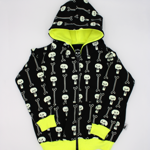 Buzo Skulls and bones Negro Brilla en la oscuridad