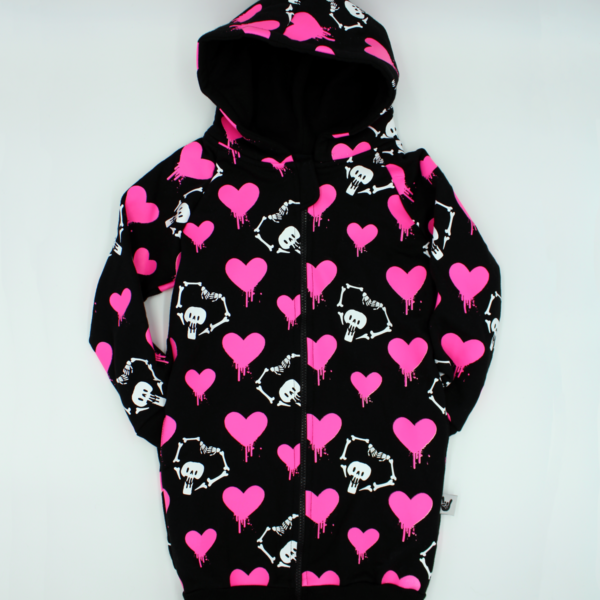 Vestido Skull Heart Hugs / Dripping Hearts Negro